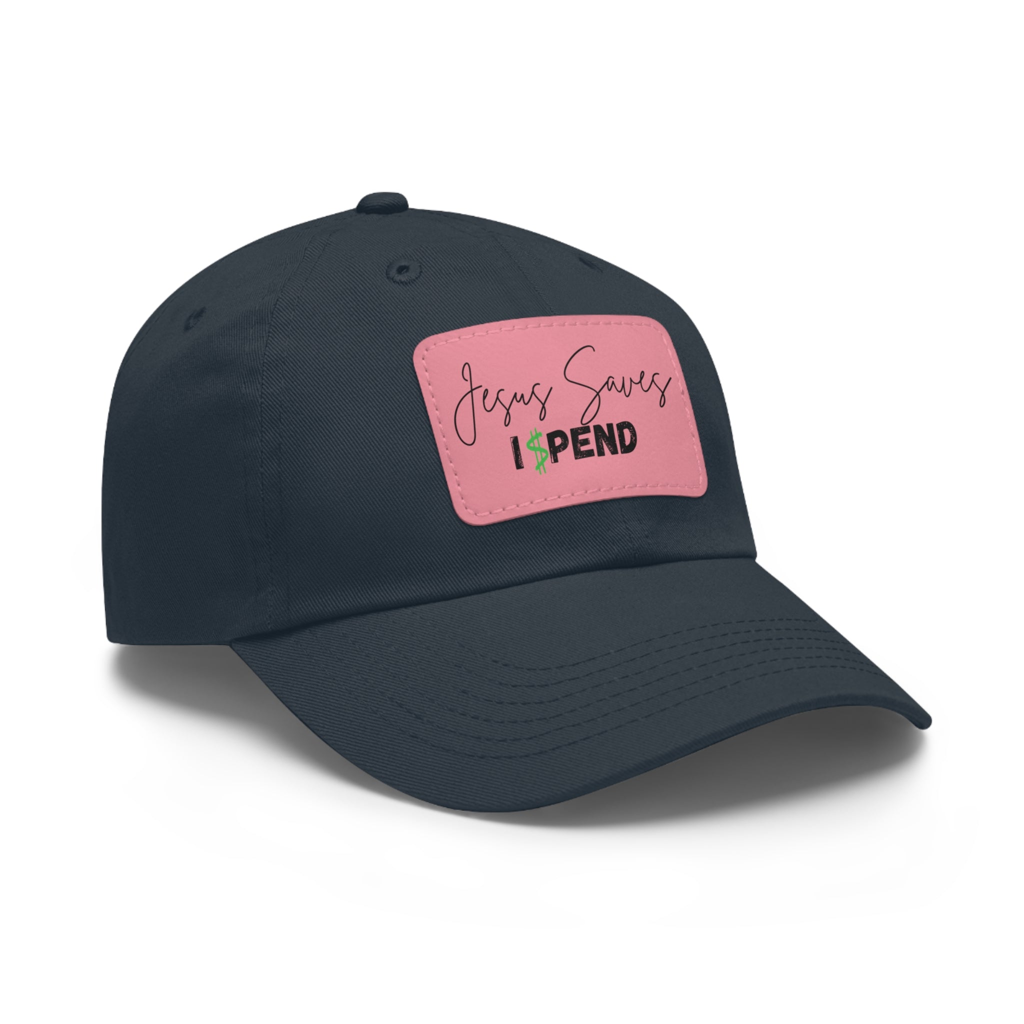 Leather Patch Hat - Jesus Saves I Spend